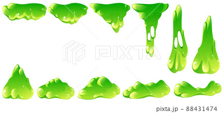 Liquid green slime, mucus drip and falling 88431474