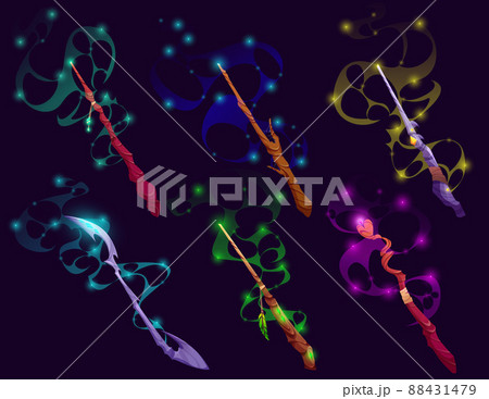 Magic wands, wizard, mage, fairy staff or weapon Magic wands, wizard, mage, fairy staff or weapon 88431479
