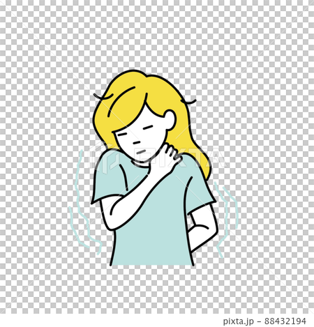 Illustration of a woman whose skin is dry and itching does not stop 88432194