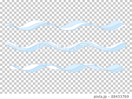ウェーブ・曲線のセット　波のようなイラスト　ベクター 88433769