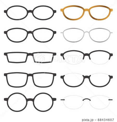 眼鏡のフレームのイラストセットのイラスト素材