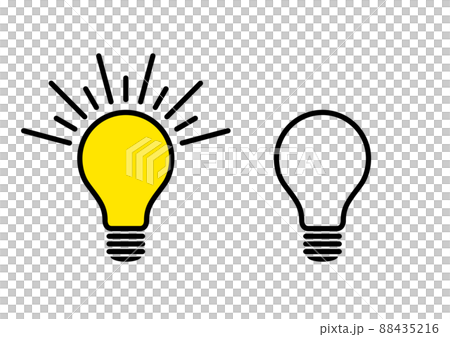 Simple light bulb icon set - Stock Illustration [88435216] - PIXTA