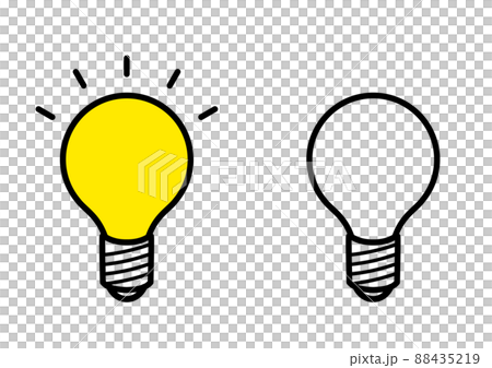Simple light bulb icon set - Stock Illustration [88435219] - PIXTA