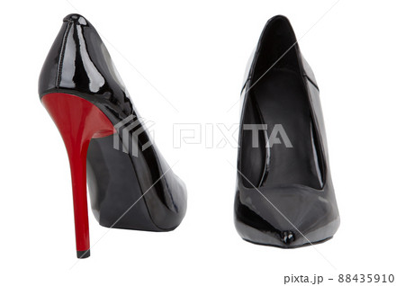 Black heel high - shoes. Set of black  sexy shoes. 88435910