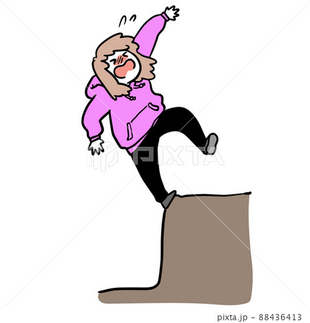 足元が不安定で危険な状態のイラスト素材