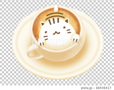 3D latte art material for cats (white background) 88436417