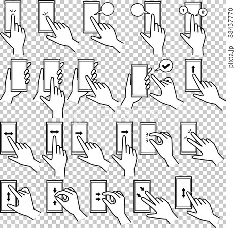 Hand icon to operate the smartphone 88437770