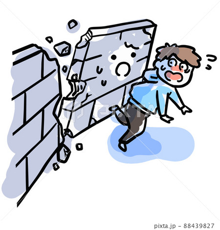 地震のときに倒れる危険性のあるコンクリートブロック塀 地震のときに倒れる危険性のあるコンクリートブロック塀 88439827