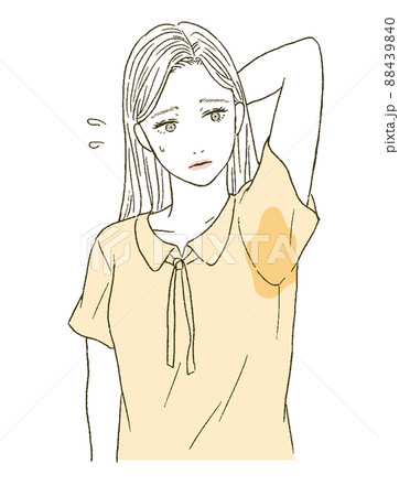 ビューティー 脇汗を気にする女性のイラストレーション ビューティー 脇汗を気にする女性のイラストレーション 88439840