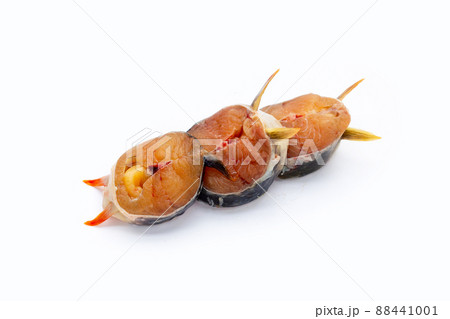 Catfish cut pieces on white background. Catfish cut pieces on white background. 88441001