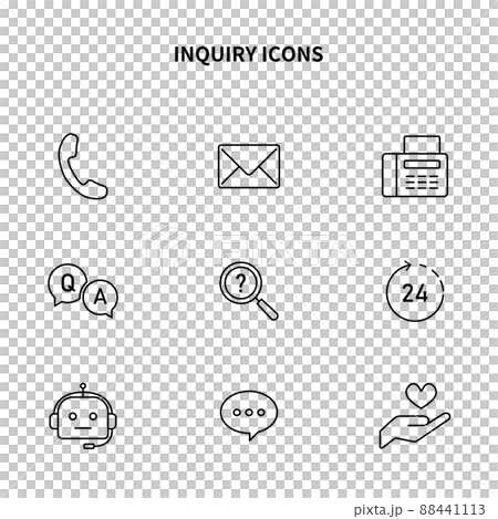 Simple icon set ｜ Inquiries / contacts / sales... - Stock Illustration ...