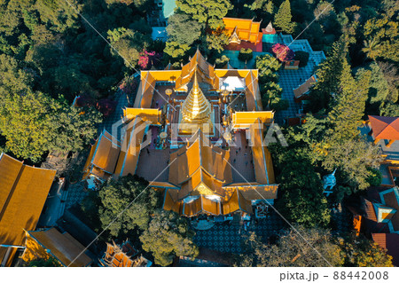 Aerial view of Wat Phra That Doi Suthep temple in Chiang Mai, Thailand 88442008