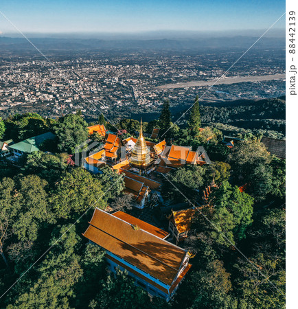 Aerial view of Wat Phra That Doi Suthep temple in Chiang Mai, Thailand 88442139