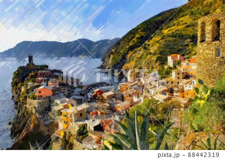 イタリアの海岸沿いの住宅街 88442319