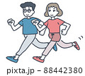 ランニングをする若い男性と若い女性 88442380