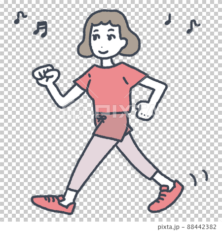 Young woman walking 88442382