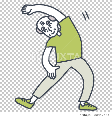 Grandpa stretching 88442383