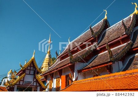 Wat Phrathat Doi Kham, Buddha pagoda and golden chedi in Chiang Mai, Thailand 88442392