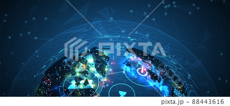 Technology data background, idea of global business solution 88443616
