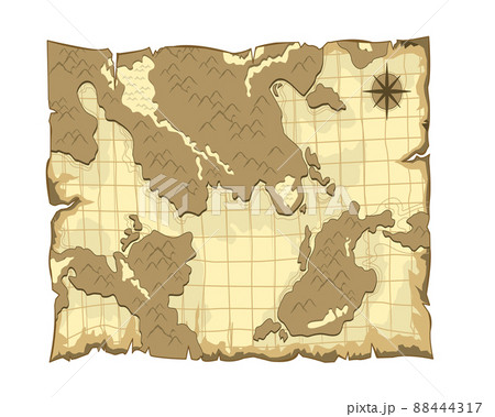 古びた架空の世界地図 古びた架空の世界地図 88444317