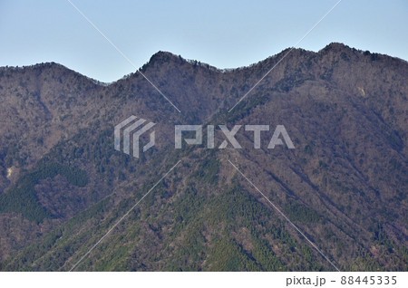 丹沢の大山三峰山より丹沢三峰の山並 88445335