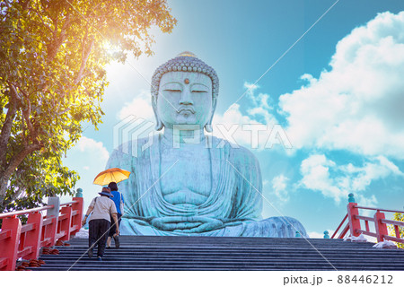 The Great Buddha of Kamakura Daibutsu at Thai...の写真素材