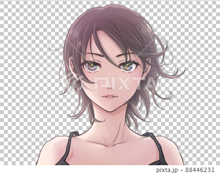 一個上身女人的插圖,前背光 一個上身女人的插圖,前背光 88446231