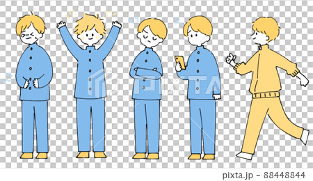 Person illustration set_High school boy_Two-tone color 88448844