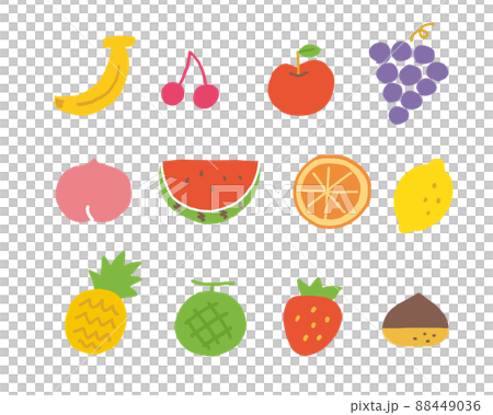 Fruit illustration set color without line Fruit illustration set color without line 88449036