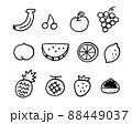 フルーツイラスト集合 モノクロライン フルーツイラスト集合 モノクロライン 88449037