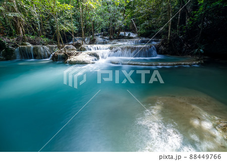 Erawan Waterfall,beautiful waterfall deep forest in Thailand 88449766