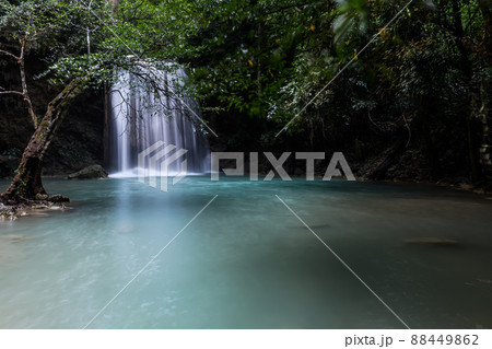 Erawan Waterfall,beautiful waterfall deep forest in Thailand Erawan Waterfall,beautiful waterfall deep forest in Thailand 88449862