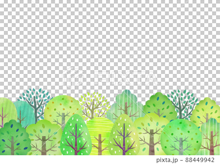 清新綠色森林手繪風格 清新綠色森林手繪風格 88449942