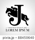 Jumping horse logo. Derbi. Equestrian Events. Show Jumping Competition. Sport. Icons and design elements. Initial letter J. Monogram. Typographic logotype. Vector Illustration 88450640