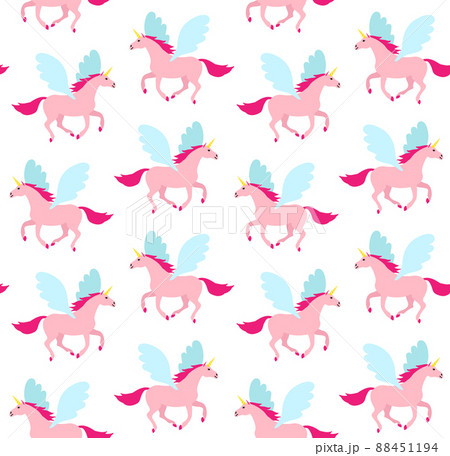Vector seamless pattern of flat unicorn pegasus Vector seamless pattern of flat unicorn pegasus 88451194