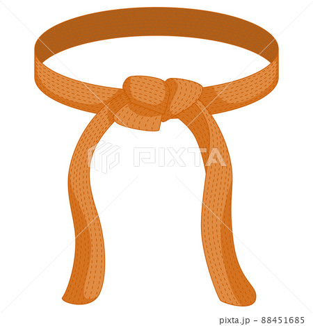Karate belt orange color isolated on white background. Design icon of Japanese martial art in flat style. Karate belt orange color isolated on white background. Design icon of Japanese martial art in flat style. 88451685