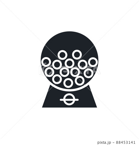 Gumball machine icon. Bubble gum or chewing gum isolated vector silhouettes Gumball machine icon. Bubble gum or chewing gum isolated vector silhouettes 88453141