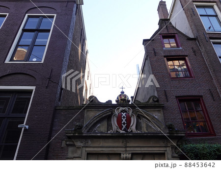 Travel around Amsterdam. Beautiful houses, canals, passers-by and cyclists. Travel around Amsterdam. Beautiful houses, canals, passers-by and cyclists. 88453642