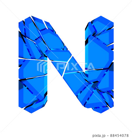 3D illustration.Broken glass letter isolated on white background.Art font. 3D illustration.Broken glass letter isolated on white background.Art font. 88454078