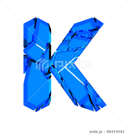 3D illustration.Broken glass letter isolated on white background.Art font. 3D illustration.Broken glass letter isolated on white background.Art font. 88454081