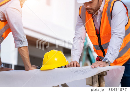 Safety helmets for workplace construction,The safety helmet at construction site. 88454877