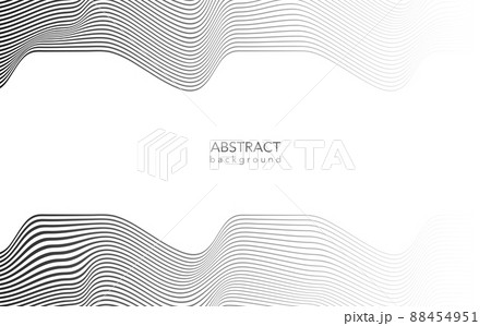 Abstract Template warped horizontal Striped Background. Vector curved twisted slanting, waved lines pattern. Brand new style for your business design. Gradient retro line pattern design. Monochrome  88454951