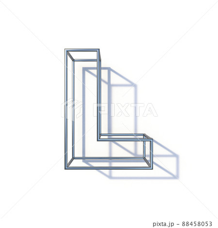 Steel wire frame font Letter L 3D 88458053
