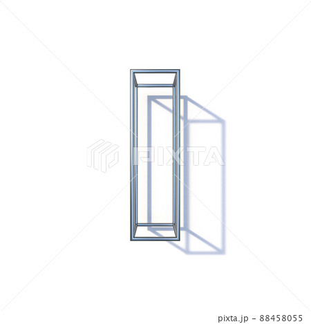 Steel wire frame font Letter I 3D 88458055
