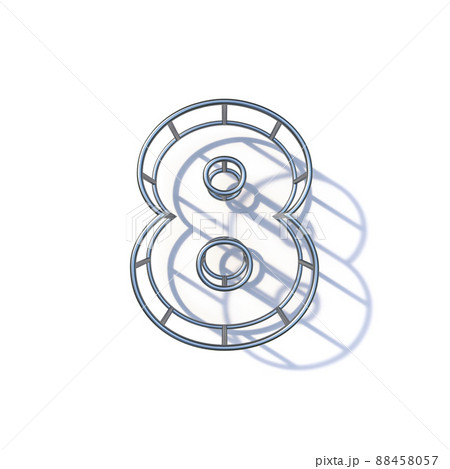Steel wire frame font Number 8 EIGHT 3D 88458057