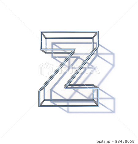 Steel wire frame font Letter Z 3D 88458059