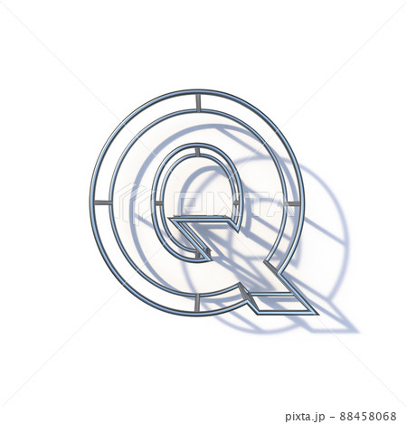 Steel wire frame font Letter Q 3D 88458068