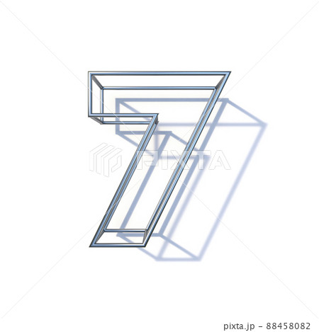 Steel wire frame font Number 7 SEVEN 3D 88458082