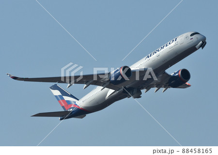 アエロフロート・ロシア航空の旅客機 A350-900の写真素材 [88458165