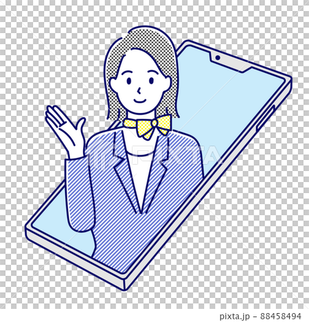 A concierge who jumps out of your smartphone and guides you A concierge who jumps out of your smartphone and guides you 88458494